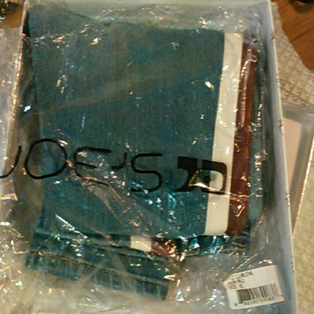 Joe's Jeans w/Red and White Lamb Leather Stripe
